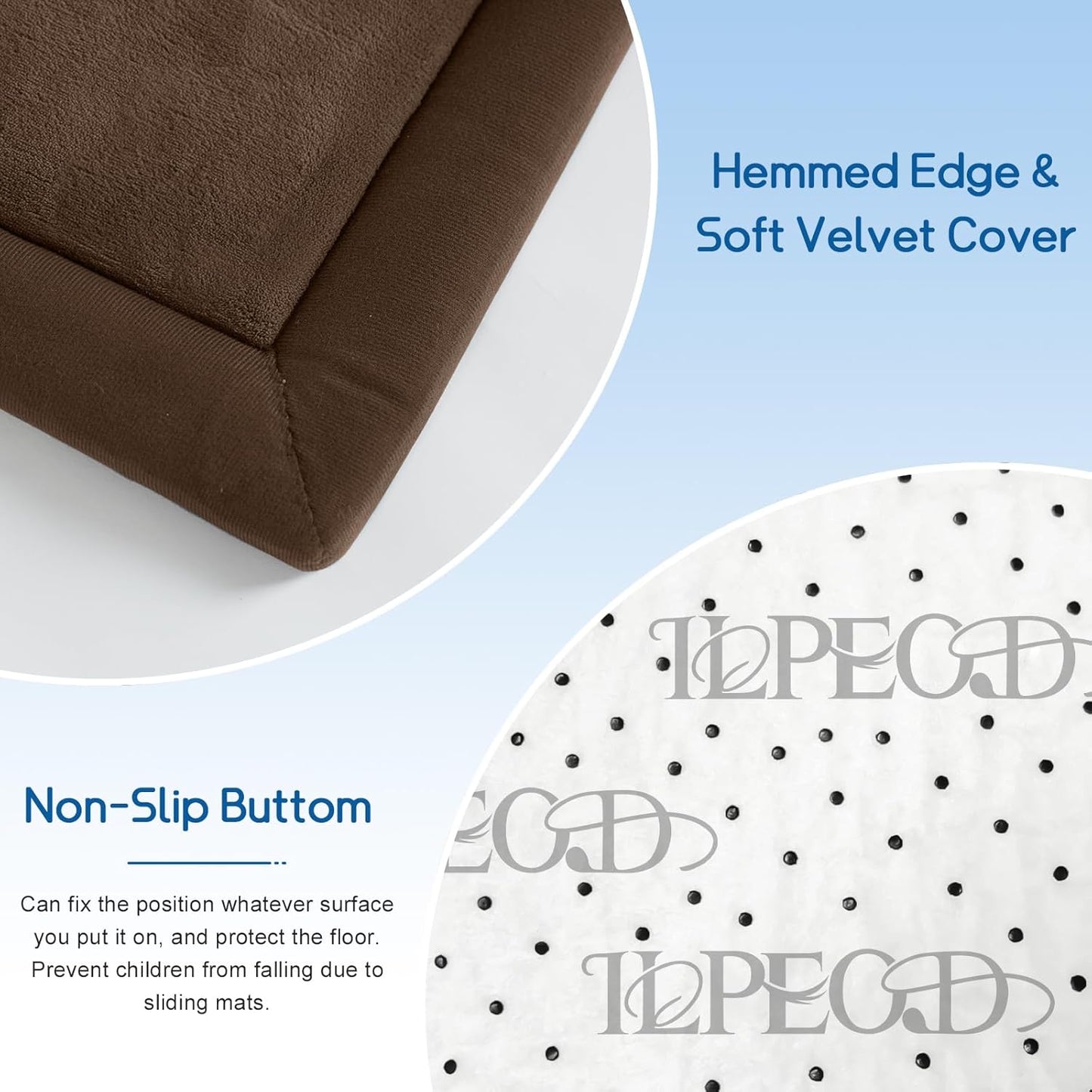 Baby Play Mat for Floor Tummy Time Mat Nursery Muscle Area Playroom Rug Tatami 79"x138" Memory Foam 1.3" Thick Crawling For Babies,Toddlers, Infants, Kids,Floor,Coffee