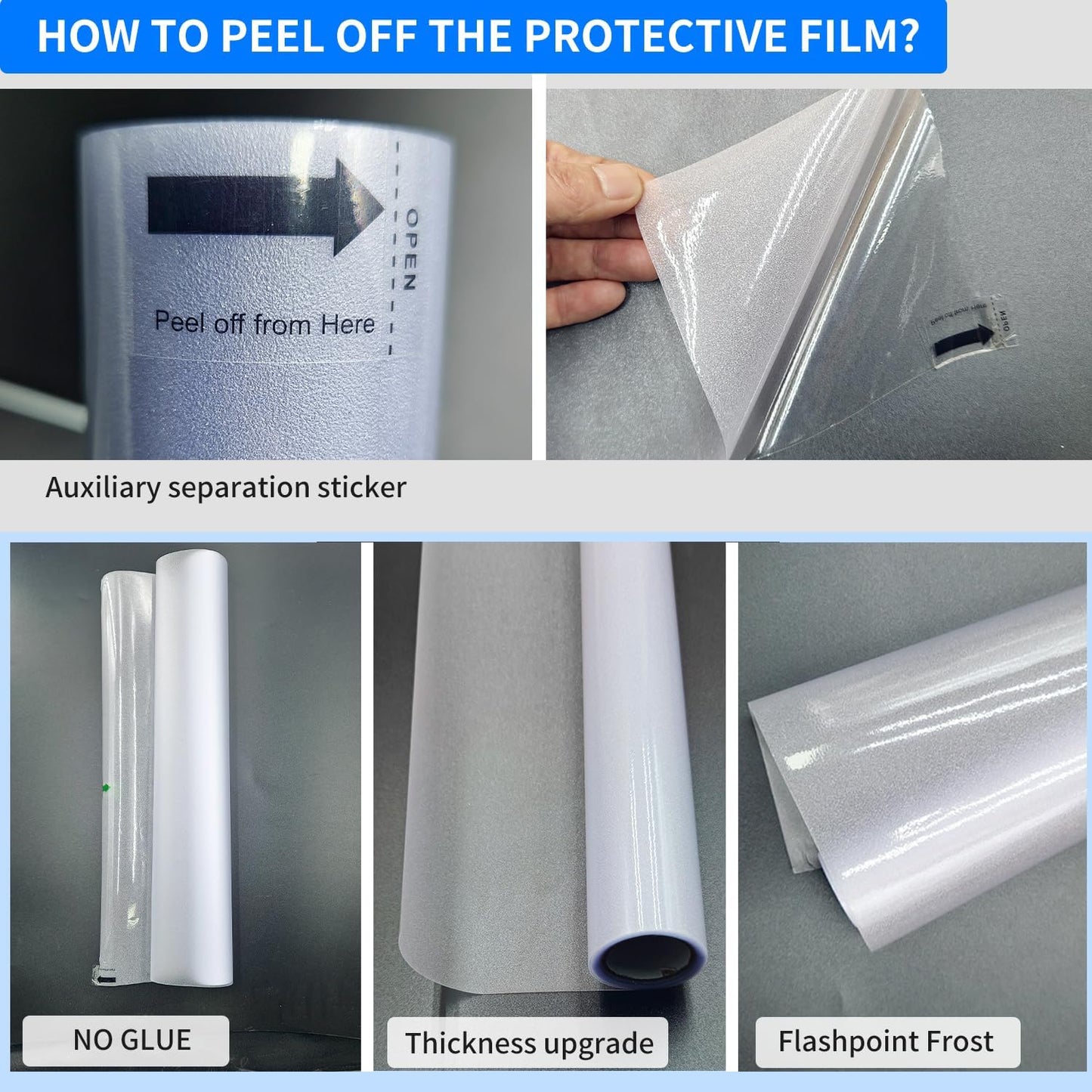Frosted Glass Window Privacy Film Decorative, Bathroom Privacy Film for Glass Windows Cover, Static Cling, Removable, Reusable, Anti-UV, Anti-Glare, Heat Blocking,(Flash Point Pure, 45.2×157.4Inch)