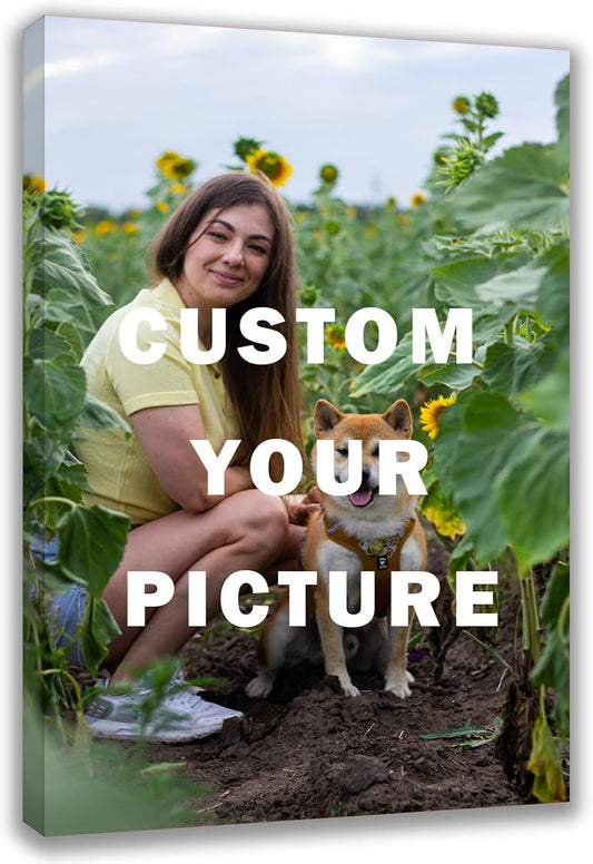Custom Canvas Prints with Your Photos (12x24, Framed Canvas) Customized Wall Art Personalized Canvas Pictures for Pet/Family Gifts for Mom/Men/Women