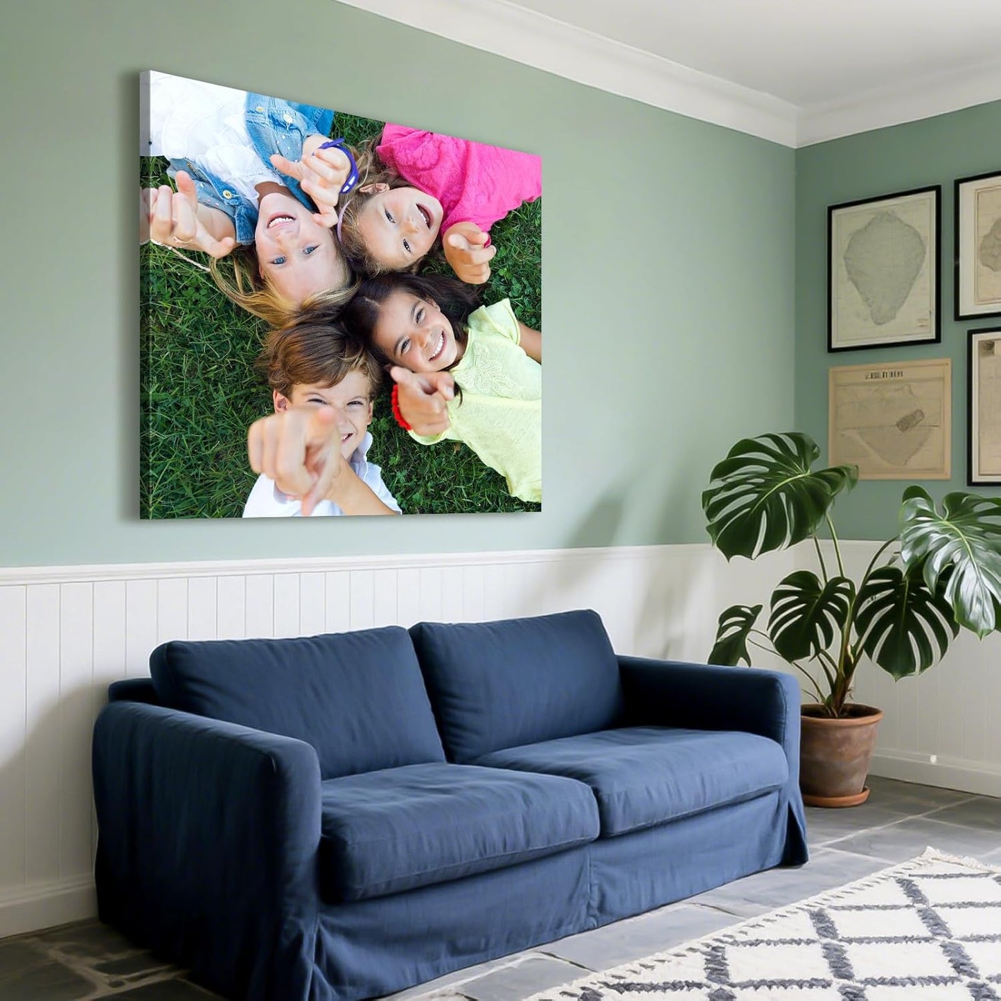 Custom Canvas Prints with Your Photos - Personalized Pictures Print, Customized Photo Gifts, Wall Art Poster Canvas Printing for Wedding, Family, Baby, Pets, Home Office Decor, Wrapped Frame 8x8