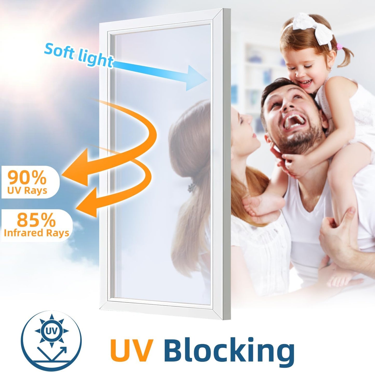 DUOFIRE One Way Window Film Privacy See Out Not in Heat Blocker Window Tint Reflective Mirror Windows Tinting Film for Home Static Cling Anti-UV Sun Blocking Windows Covering（Silver, 35.4x78.7in）