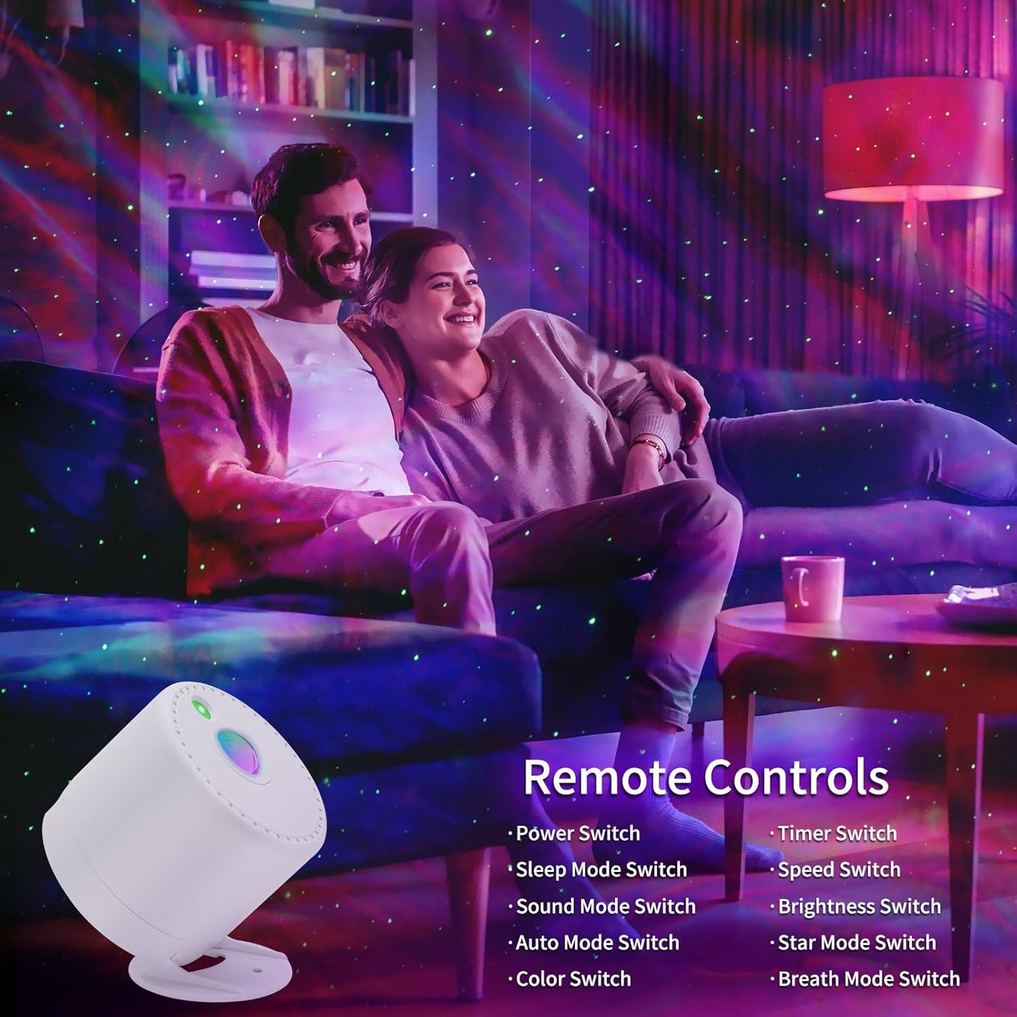 Galaxy Projector, Star Projector with Timer and Remote Control, Adjustable Color, Brightness, and Movement Speed, for Adults, Bedrooms, and Living Rooms Night Light Projector.