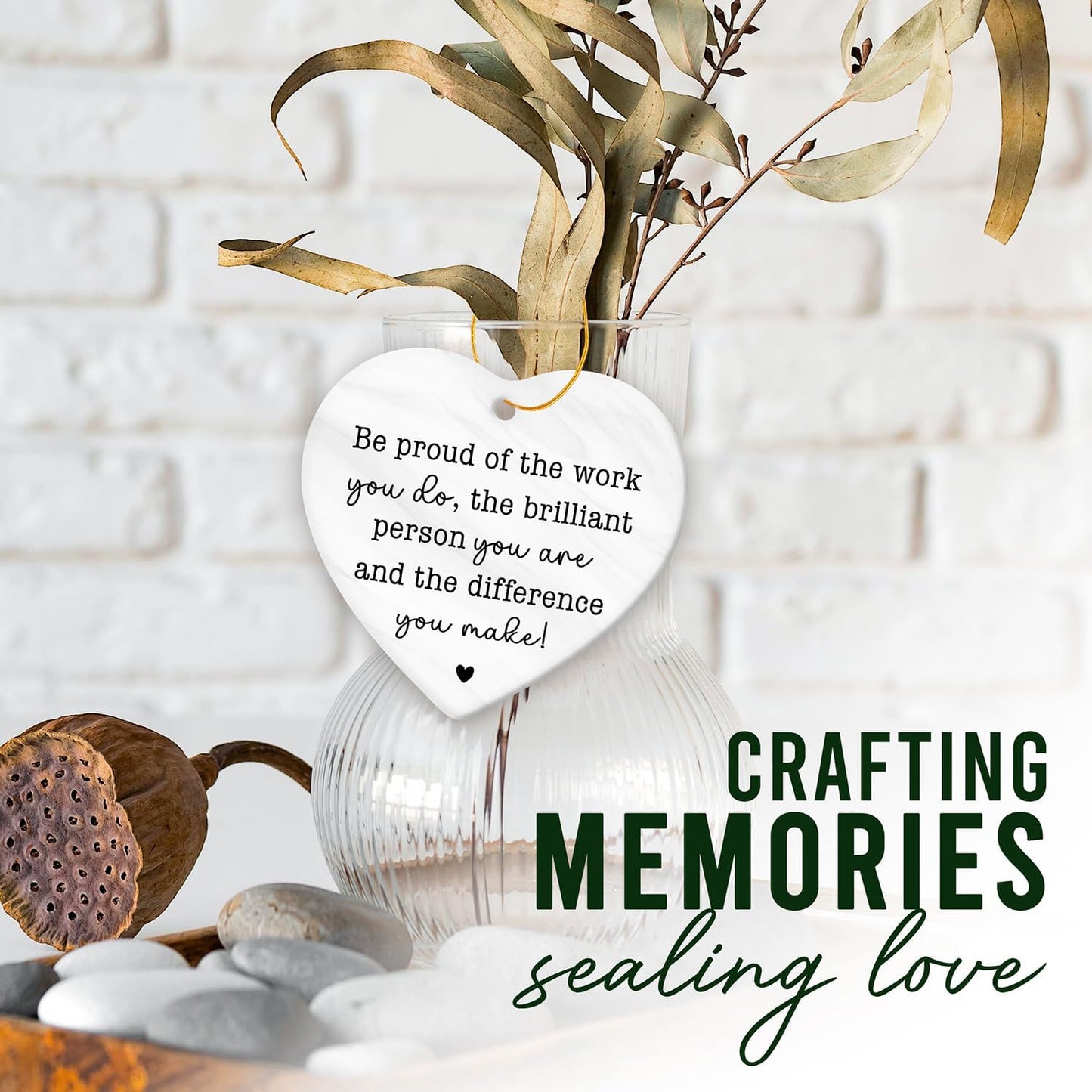 HEXMOZ Thank You Gifts - Appreciation Gifts for Women Men Coworkers Boss Teacher Nurse Mom - Retirement Farewell Leaving Going Away Gift Ideas - Be Proud of The Work You Do Christmas Ornament 2025