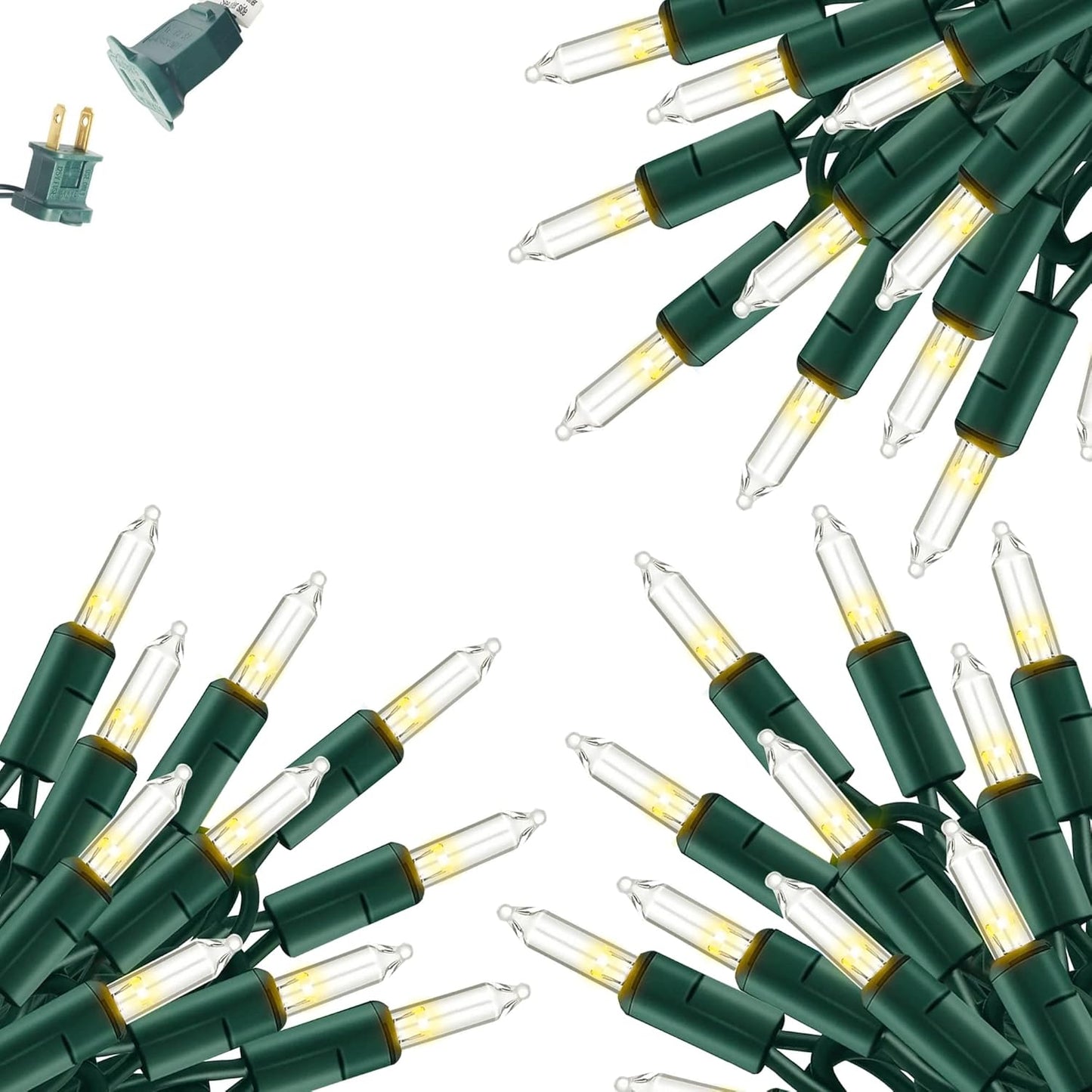 Dazzle Bright Christmas Mini String Lights, 60FT 300 Count Incandescent Waterproof Fairy Lights Plug in, Connectable Christmas Decorations for Indoor Outdoor Home Party Garden Yard, Warm White