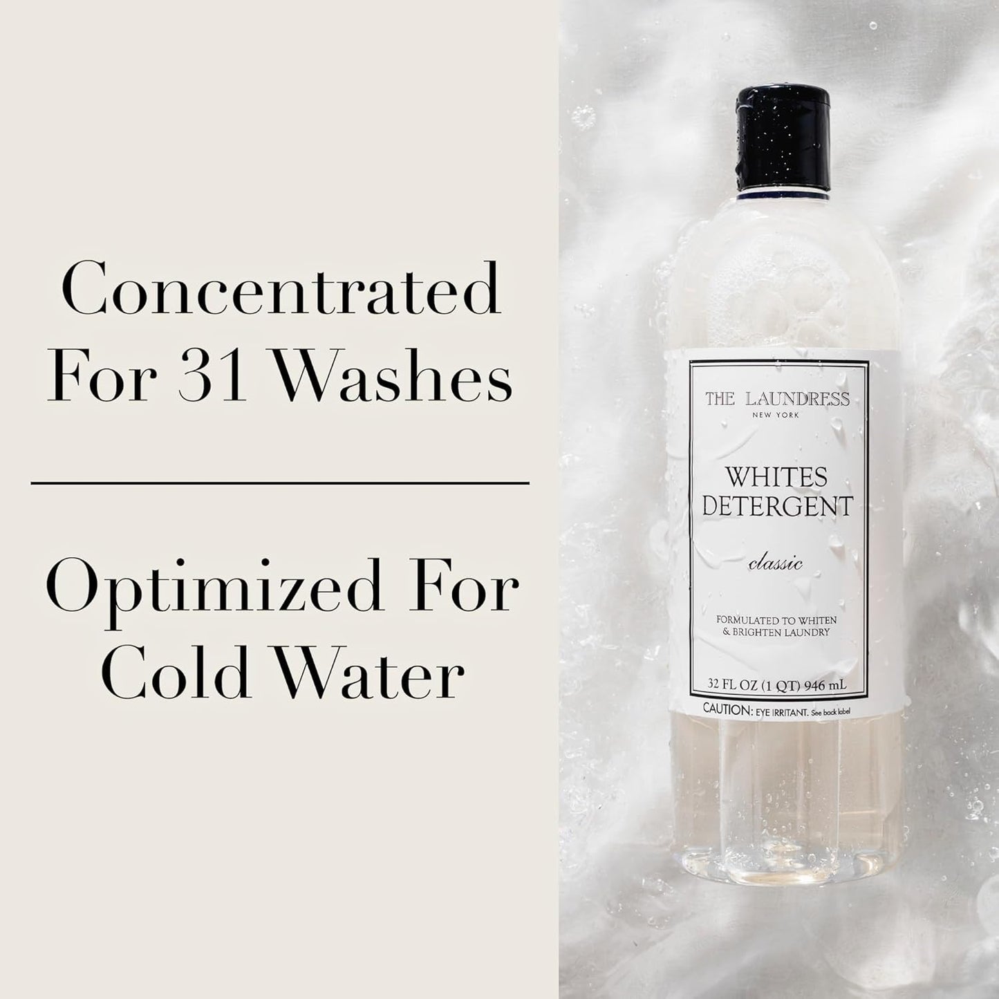 The Laundress Whites Detergent, Concentrated Laundry Detergent Liquid, Whiten & Brighten Clothes, Tough on Stains, Classic Scent, 32 oz. (Pack of 2)