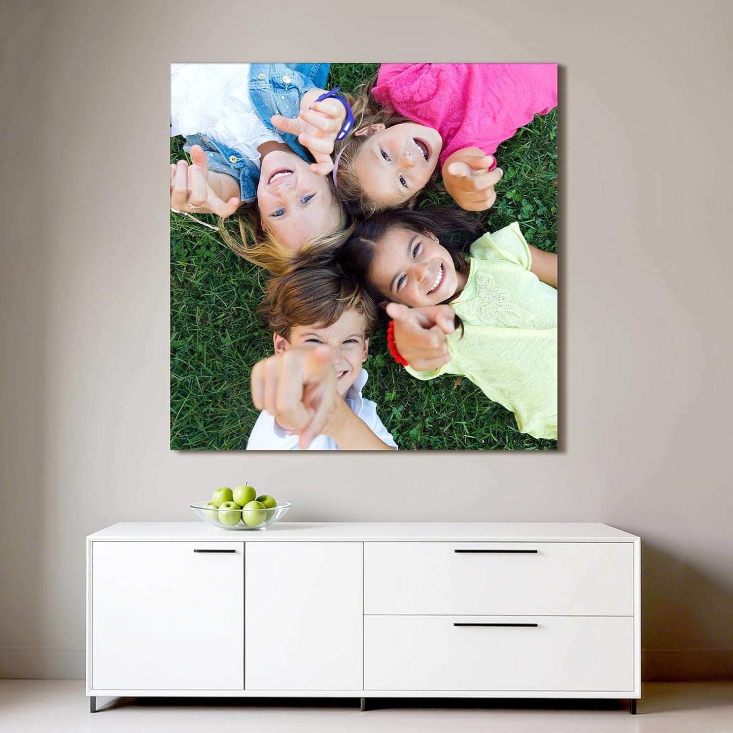 Custom Canvas Prints with Your Photos - Personalized Pictures Print, Customized Photo Gifts, Wall Art Poster Canvas Printing for Wedding, Family, Baby, Pets, Home Office Decor, Wrapped Frame 8x8