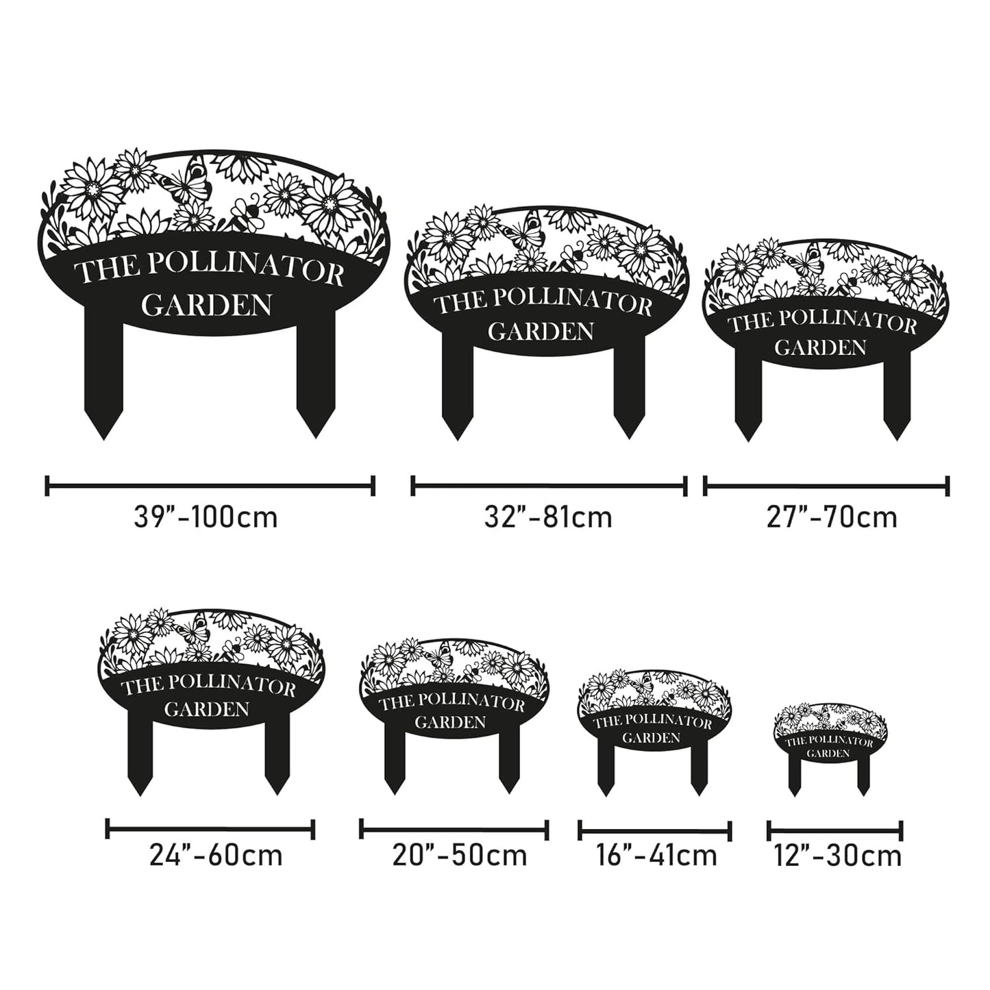 Custom Metal Garden Sign, Flower Sign with Stakes, Personalized Garden Decor for Outside, Garden Family Name Sign, Outdoor Steel Yard Sign, Large Patio Garden Sign Art, Housewarming Gift