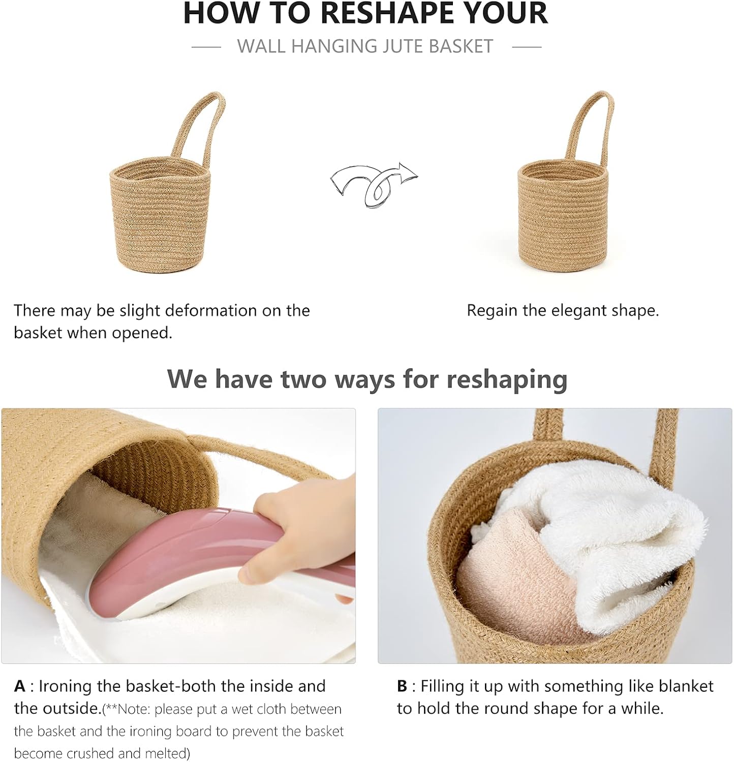 Dahey 2 Pack Wall Hanging Rope Basket with Artificial Eucalyptus Farmhouse Decor, Jute Woven Storage Organizer Flower Plants Basket Set Rustic Wall Decor for Porch Living Room Bedroom Entryway,Brown