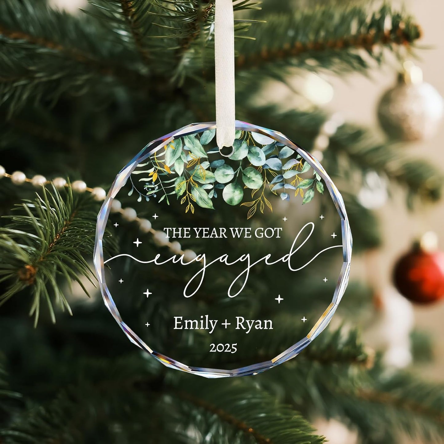 Engagement Gifts for Couples - Personalized Gift for Newly Engaged Couples, Women, Fiance, Her - Bride to Be Gifts, Just Engaged Ornament 2025 - Engagement Party Decorations