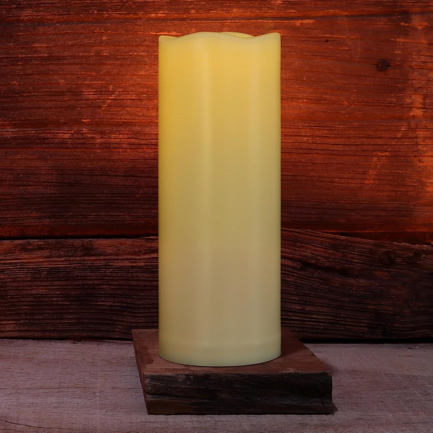 1 Pack 3" x 8" Outdoor Flameless Candles with Remote and Timer, Battery Operated Flickering LED Flameless Pillar Candles for Wedding Home Decoration, Ivory, Plastic