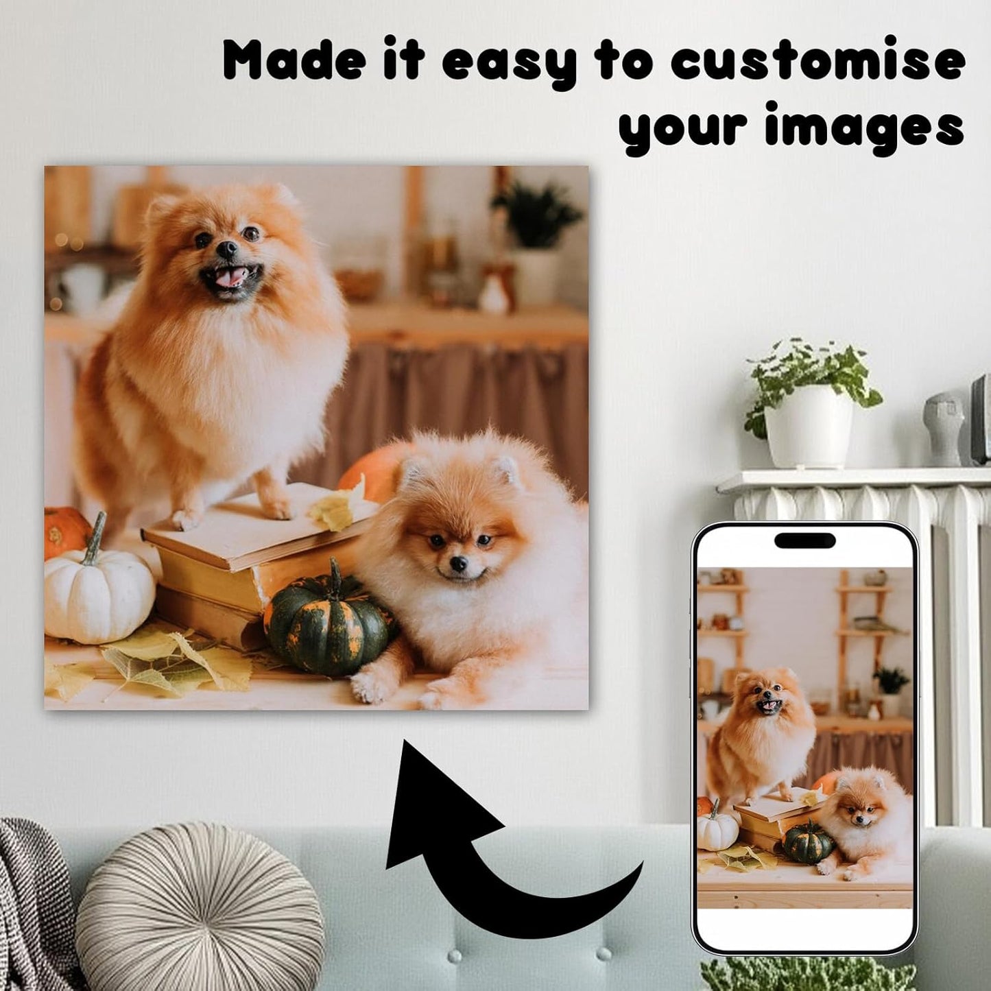 Custom Canvas Prints With Your Photos, Personalized Custom Canvas Wall Art, Customized Wall Art For Bedroom Unique Gift For Christmas Valentine'S Day Wedding Housewarming For Mom Women And Men 8×8