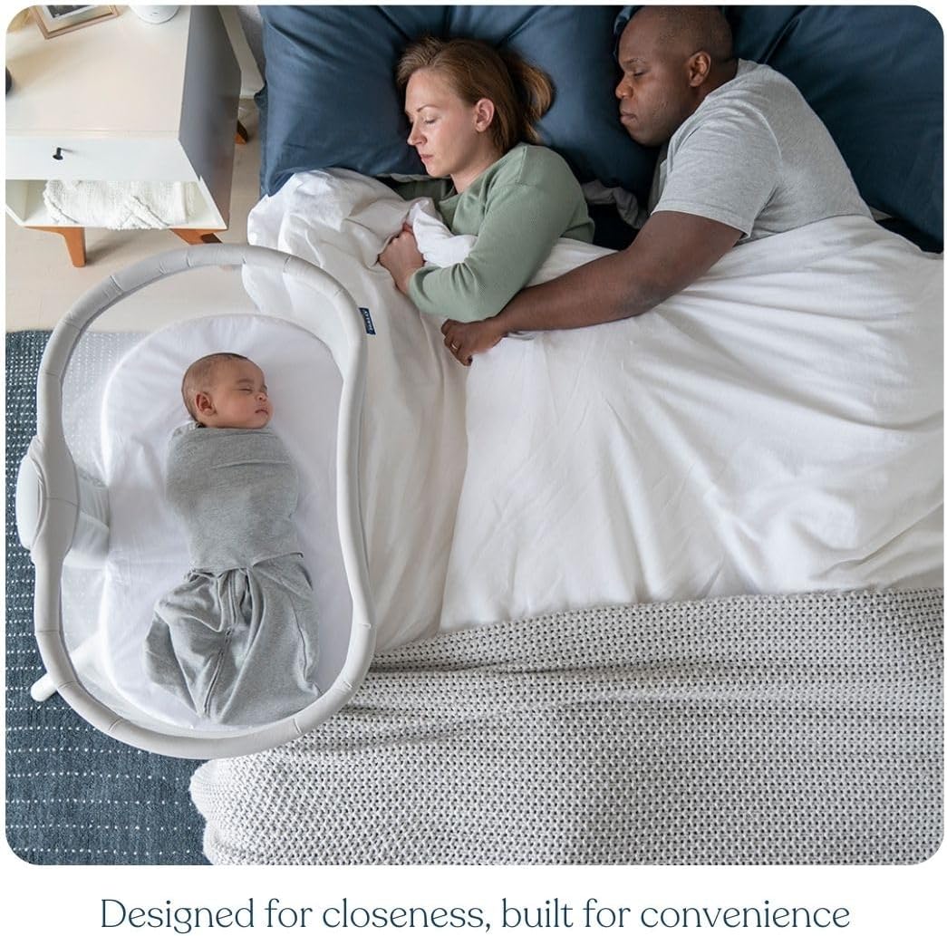 HALO BassiNest Swivel Sleeper 3.0 – Over-Bed Baby Bassinet with 360 Rotation, Adjustable Height, Breathable Mesh, Safe Close Sleeping, Lowering Wall for Easy Access, Feeding & C-Section Recovery