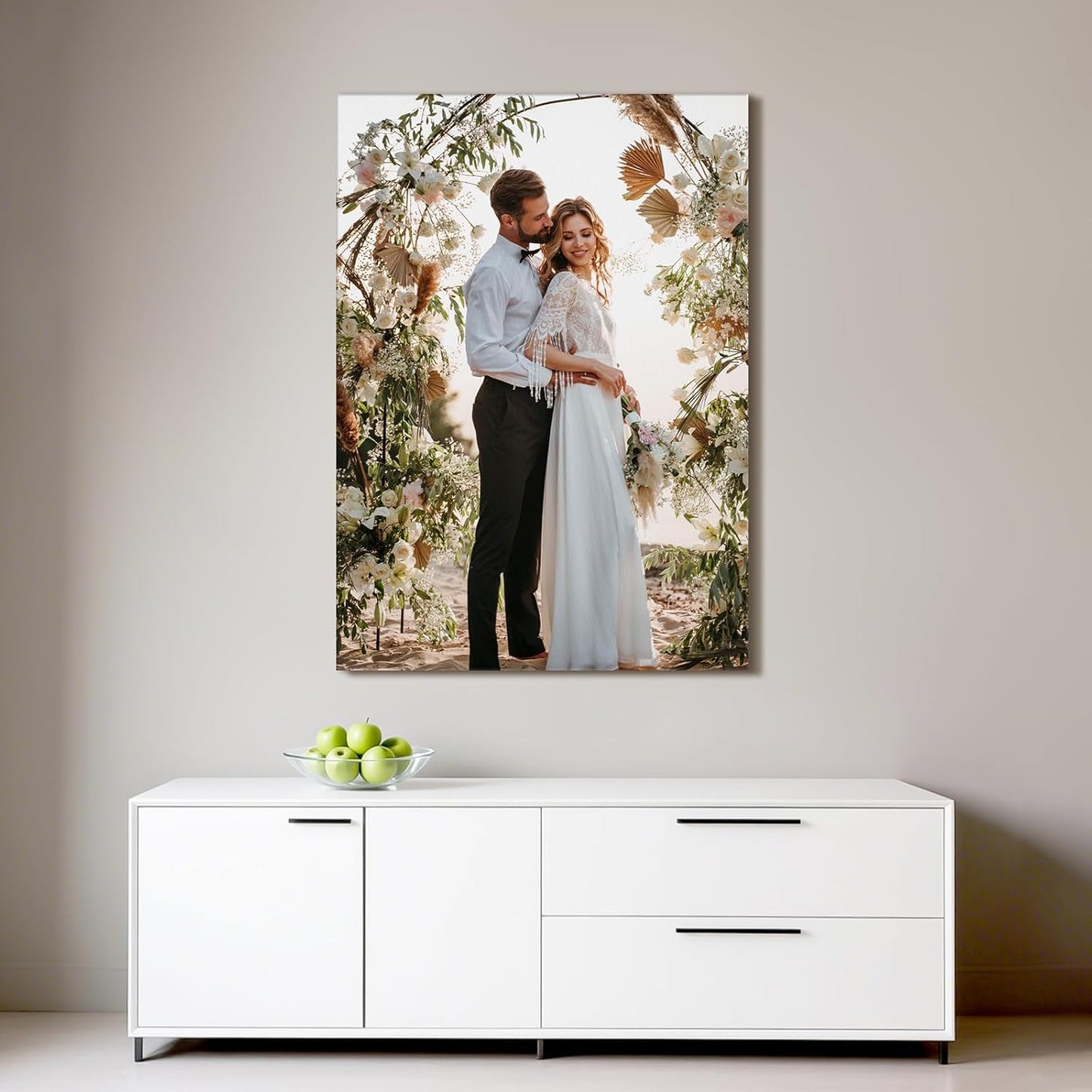 Custom Canvas Prints with Your Photos - Personalized Pictures Print, Customized Photo Gifts, Wall Art Poster Canvas Printing for Wedding, Family, Baby, Pets, Home Office Decor, Wrapped Frame 20x28