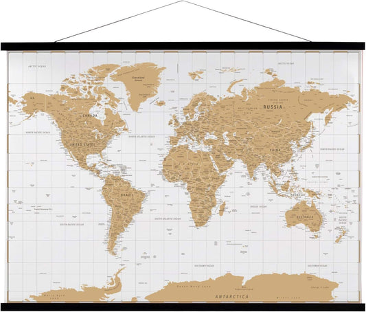 FALAMON Magnetic Poster Hanger Frame, 25x19 25x36 25x38 Teak Wood Magnet Poster Frame for Posters, Prints, Photos, Pictures, Maps, Scrolls, and Canvas Artwork(Black, 25")