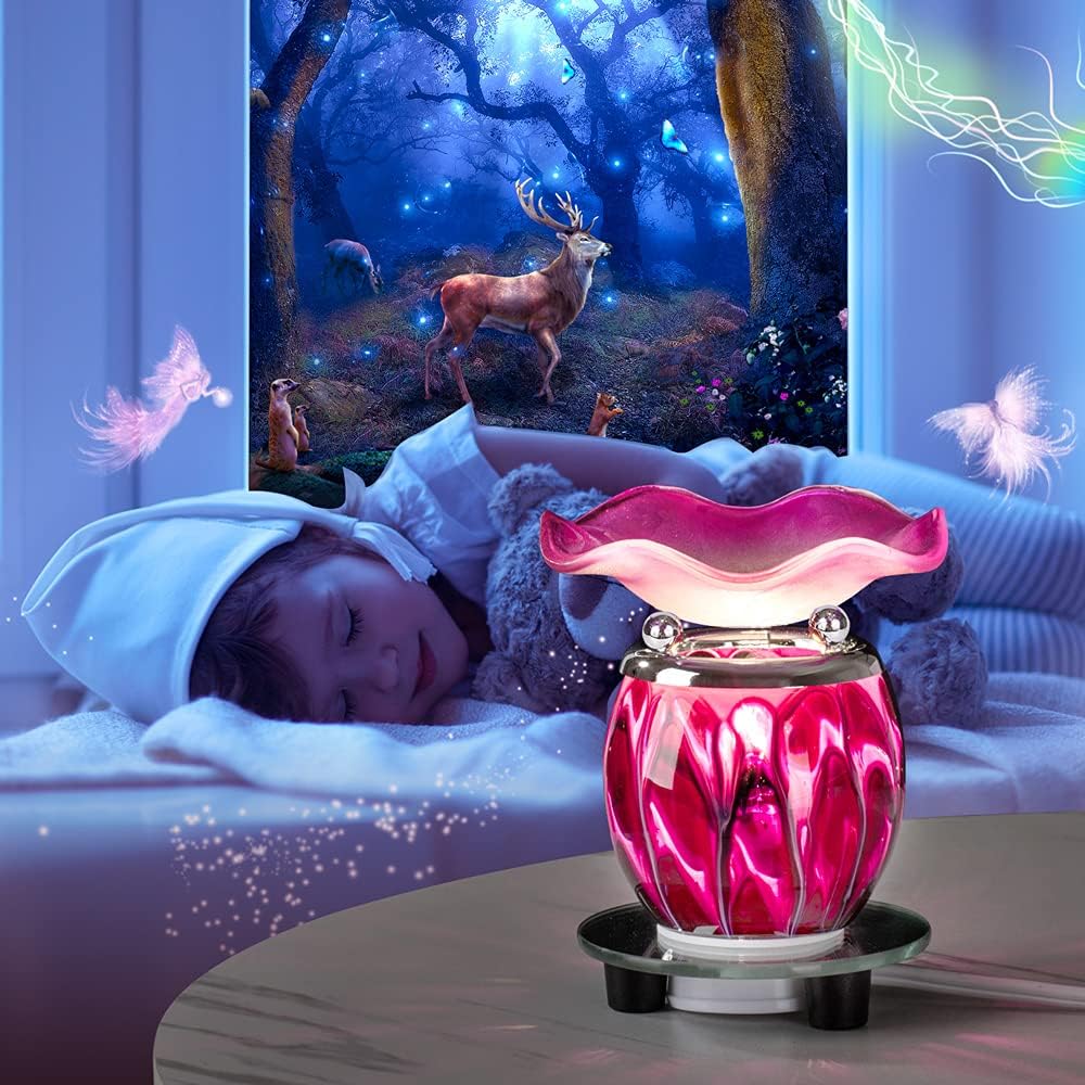 HUNANBANG 3 in 1 Electric Oil Warmer Scented Wax Warmer with with Auto Off Timer Candle Wax Melt Warmer Wax Melter Fragrance Wax Burner(Purple-Timer)