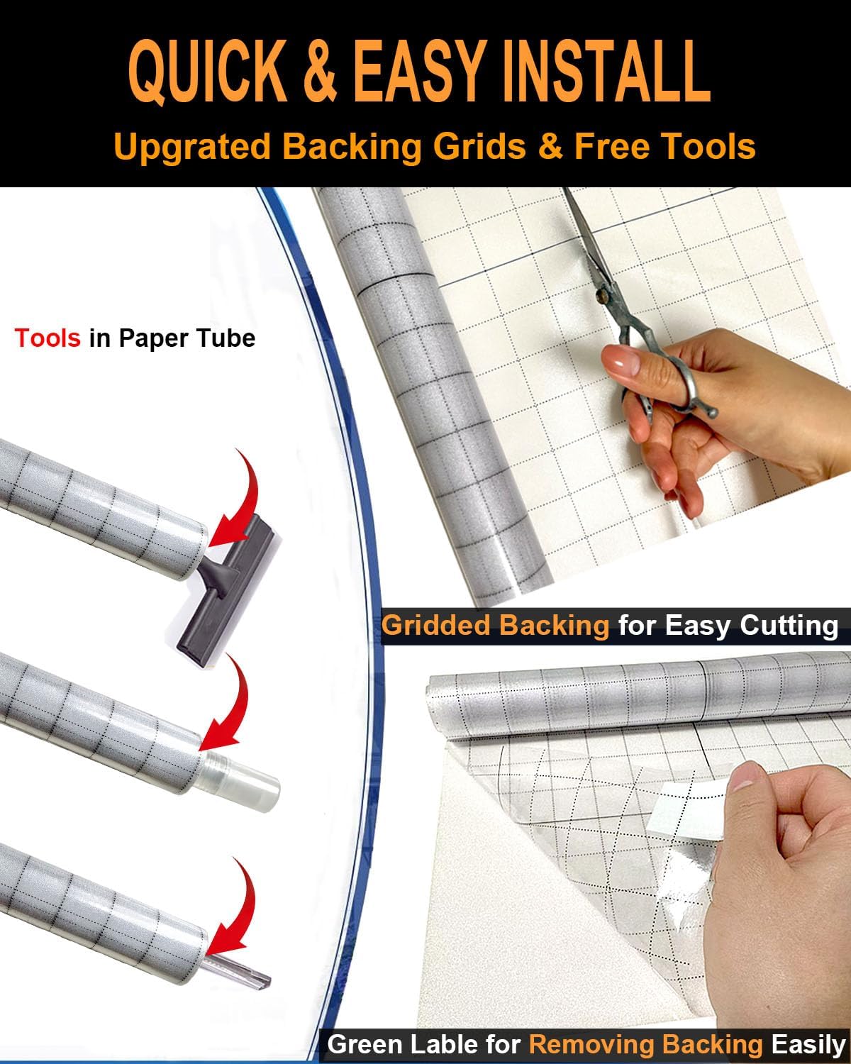 Frosted Glass Window Privacy Film Decorative, Bathroom Window Privacy Film for Glass Windows Cover, Static Cling, Removable, Reusable, Anti-UV, Anti-Glare, Heat Blocking, 17.5 by 78.74 inch