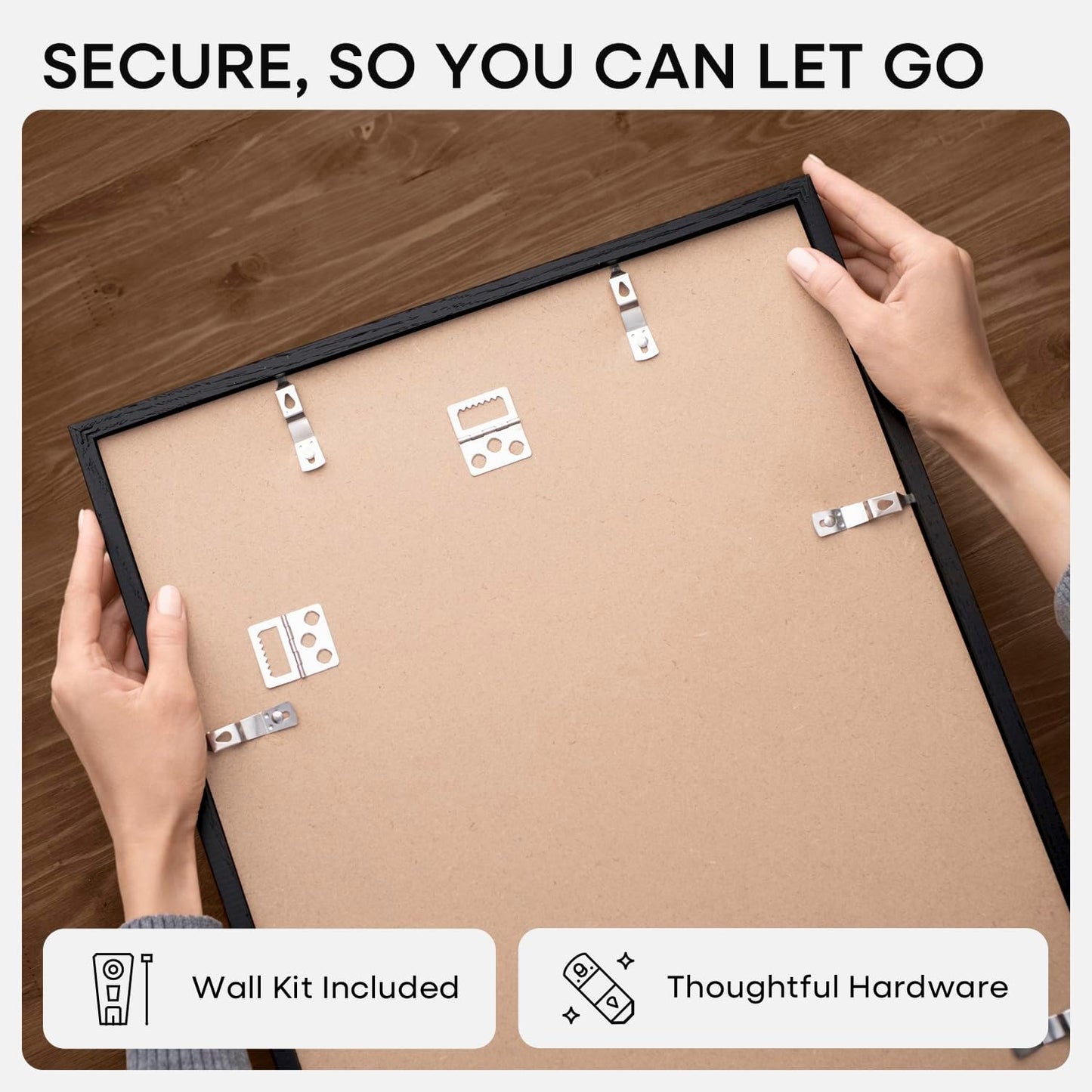 Homeforia 12x16 Black Wood Picture Frame, High End Oak 12x16 Poster Frames with Mat 9x12 Print, 12 x 16 Black Wooden Frame Matted to 9 by 12 Photo, 16x12 Thin Frame, Tempered Glass, Wall Kit, Set of 1