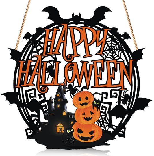 Halloween Indoor Decor Decorations Warm Halloween Decorations for Bedrooms, Halloween Pumpkin Door Sign Decorations, Halloween Pumpkin Decorations Can Hanging Various Indoor and Outdoor Occasions