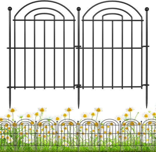 Decorative Garden Fence, 26in(H) x27ft Rustproof Metal No Dig Fence Animal Barrier Fence for Dog Rabbit, Wire Border Panel Fencing for Yard Patio Outdoor Decor 25 Pack
