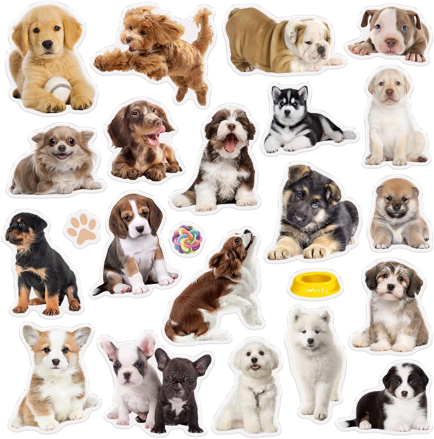 20 Pcs Dog Thick Gel Clings Puppy Window Gel Clings Decals Stickers for Kids Toddlers and Adults Cute Reusable Window Clings for Home Airplane Classroom Nursery Dog Party Supplies Decorations