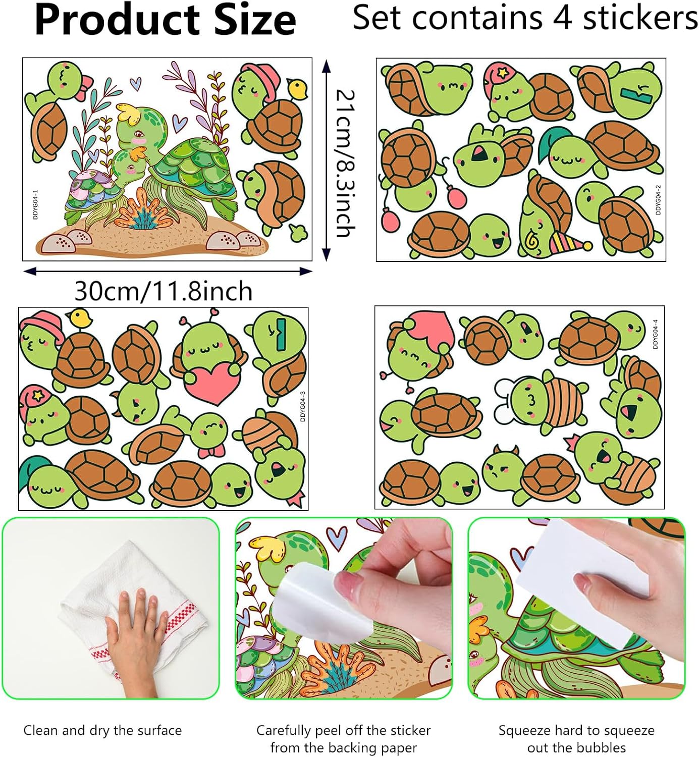 Glow in The Dark Sea Turtle Stickers, 31 PCS Glowing Luminous Ocean Turtles Wall Decals Turtle Ceiling Stickers for Kids Boys Girls Bedroom Nursery Playroom Party Room Decor