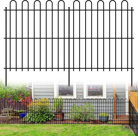 15 Panels Decorative Garden Fence, 32ft X 32in Rustproof Metal Animal Barrier Fence, No Dig Fence Garden Fence, Arched Flower Bed Edging Ornamental Wire Border Fencing for Outdoor Yard, Patio Decor