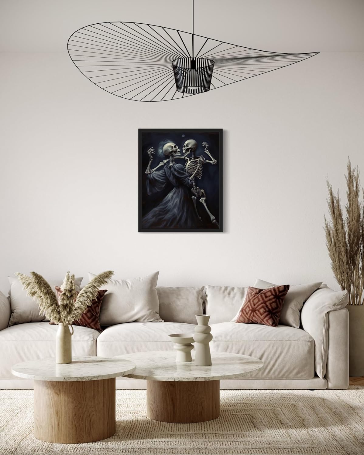 Dancing Skeleton Poster Art Print, Halloween Scary Vintage Wall Art Academia Spooky Painting Decoration for Horror Prints, Gothic Posters Bedroom Decor 89 (Dancing Skeleton, 16 x 20 inches, Unframed)