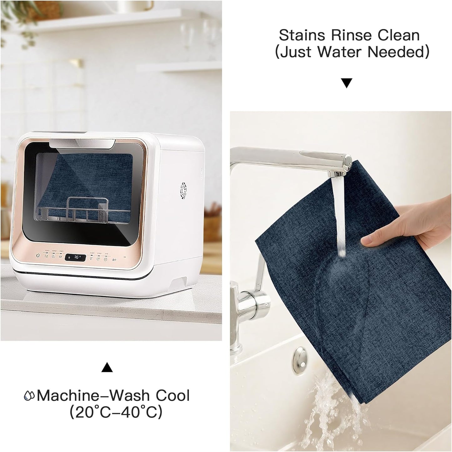 DOLOPL Placemats Set of 6, Reversible Wipeable & Heat Resistant Place Mats, Modern Faux Leather Table Mats for Kitchen, Neutral Waterproof Tablemats for Dining Table Decor, Wedding, Party(Navy Blue)