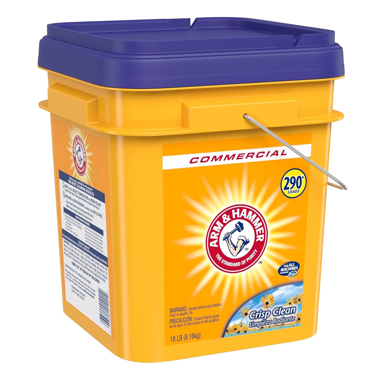 Arm & Hammer powder laundry detergent, crisp clean, 18 lb pail
