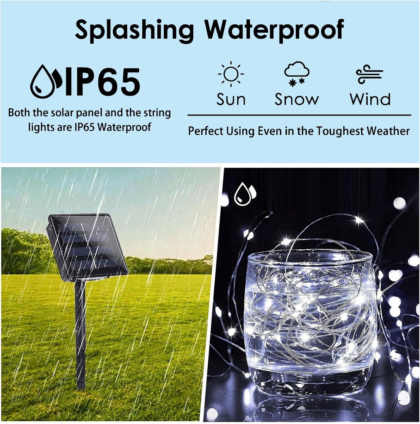 (Cool White ⇋ Multicolor) Solar Christmas String Lights Outdoor, 2-Pack 80FT 200 LED Waterproof Silver Wire, Solar Twinkle Lights with 8 Modes Solar Fairy Light for Tree Garden Wedding Christmas Decor