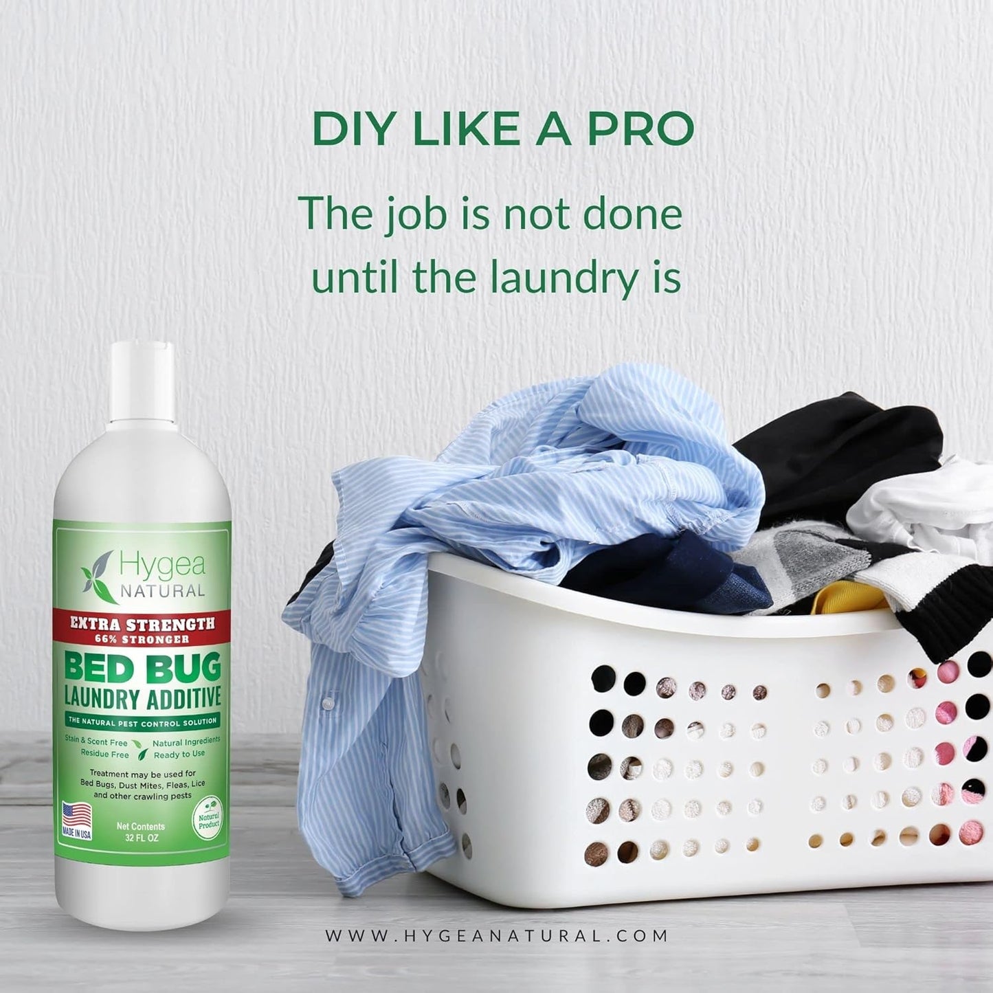 Lice & Bed Bug Extra Strength Laundry Additive - Environmentally Responsible, Odorless & Stain-Free Liquid Laundry Treatment - Safe for Children & Pets - Any Water Temperature (32 oz)