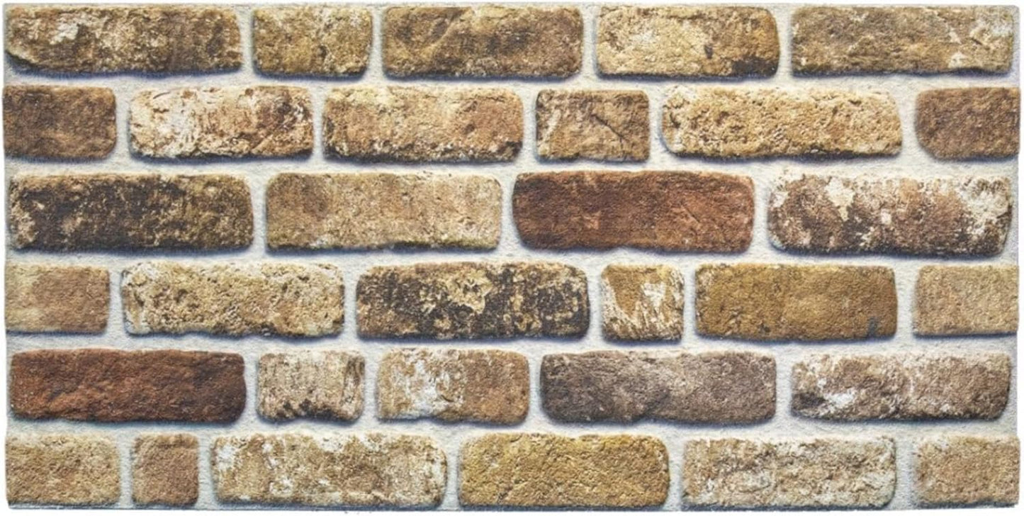 Dundee Deco 3D Wall Panels Faux Brick - Cladding Light Brown Stone Look Wall Paneling, Styrofoam, Sample, Size 10 x 10 in.