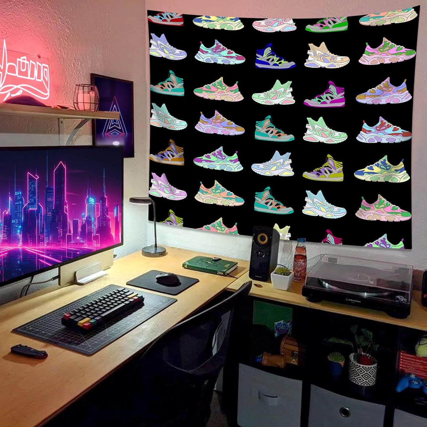 dueeia Sneaker Tapestry Wall Hanging Basketball Shoes Sports tapestries for Teen Boys Mens Bedroom Aesthetic Living Room Dorm Wall Decor (70.9"x90.6")