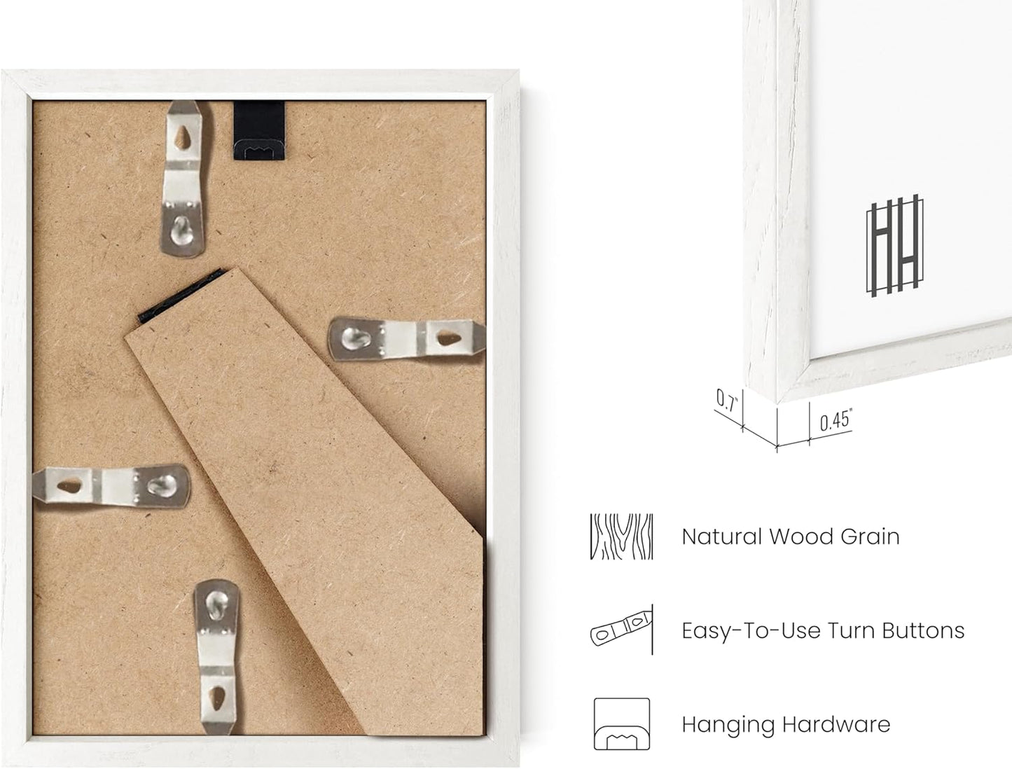 HAUS AND HUES Standalone White Oak Frame Set of 6-5x7