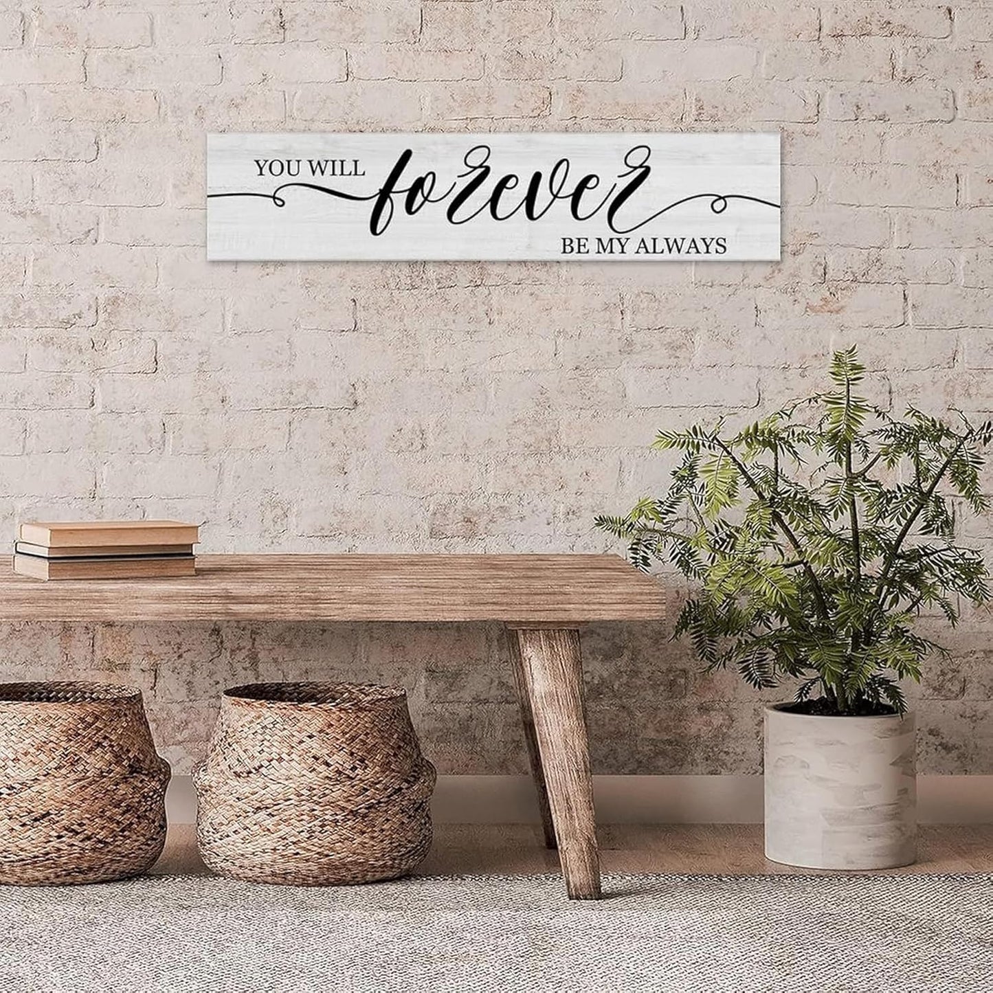 Generic Funny Wood Sign You Will Forever Be My Always Everywhere Rustic Wooden Hanging Sign Home Farmhouse Kitchen Wall Decor 16 x 4 Inch