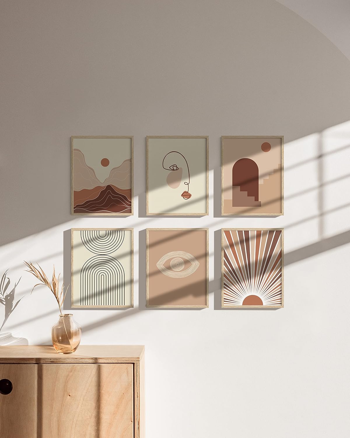 HAUS AND HUES Set of 6 Certificate Frames 8.5 X 11 - diploma frame 8.5 x 11 frame 8.5 x 11 picture frame wood, 8.5x11 picture frame wood frame 8.5 x 11, wood picture frames 8.5 x 11 (Beige Oak Frame)