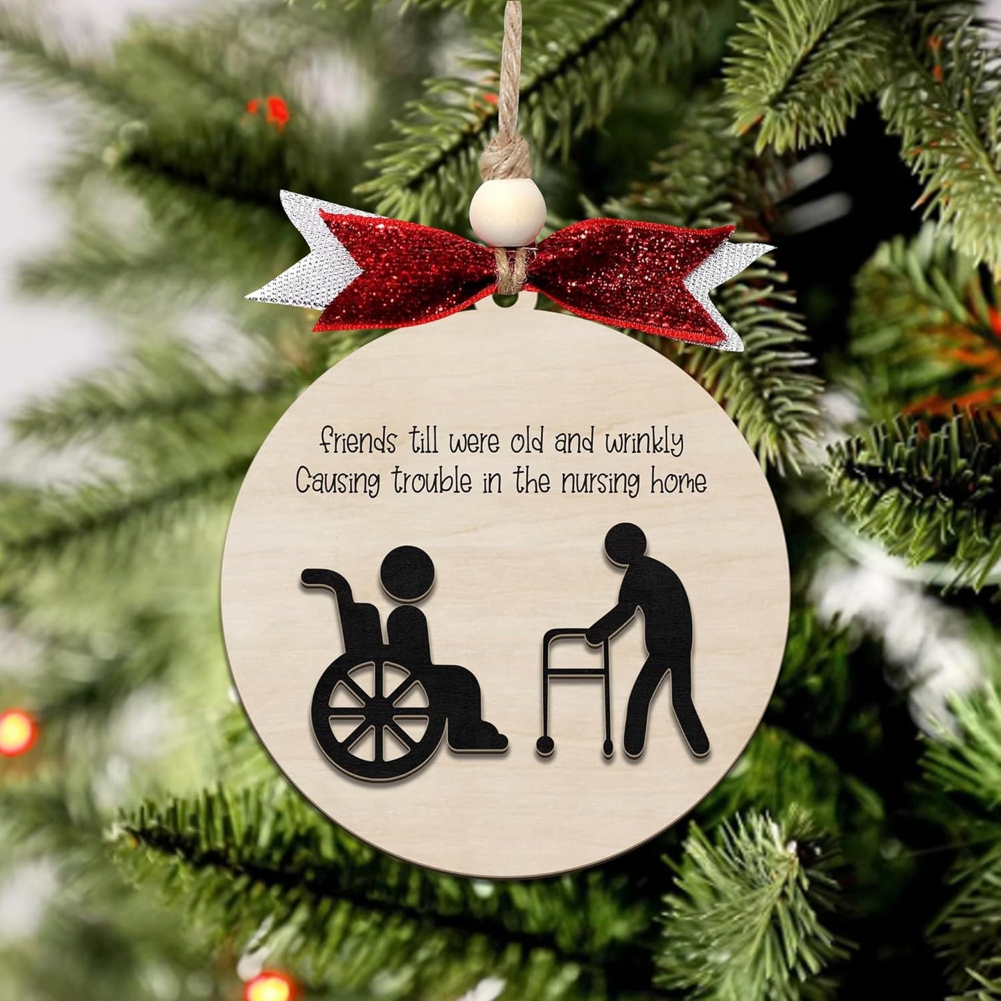 Funny Christmas Ornaments 2024, Unique Christmas Ornaments, Funny Christmas Gag Gifts for Men Women, Friends, Wooden Ornaments for Christmas Tree, Funny Ornaments for Adults