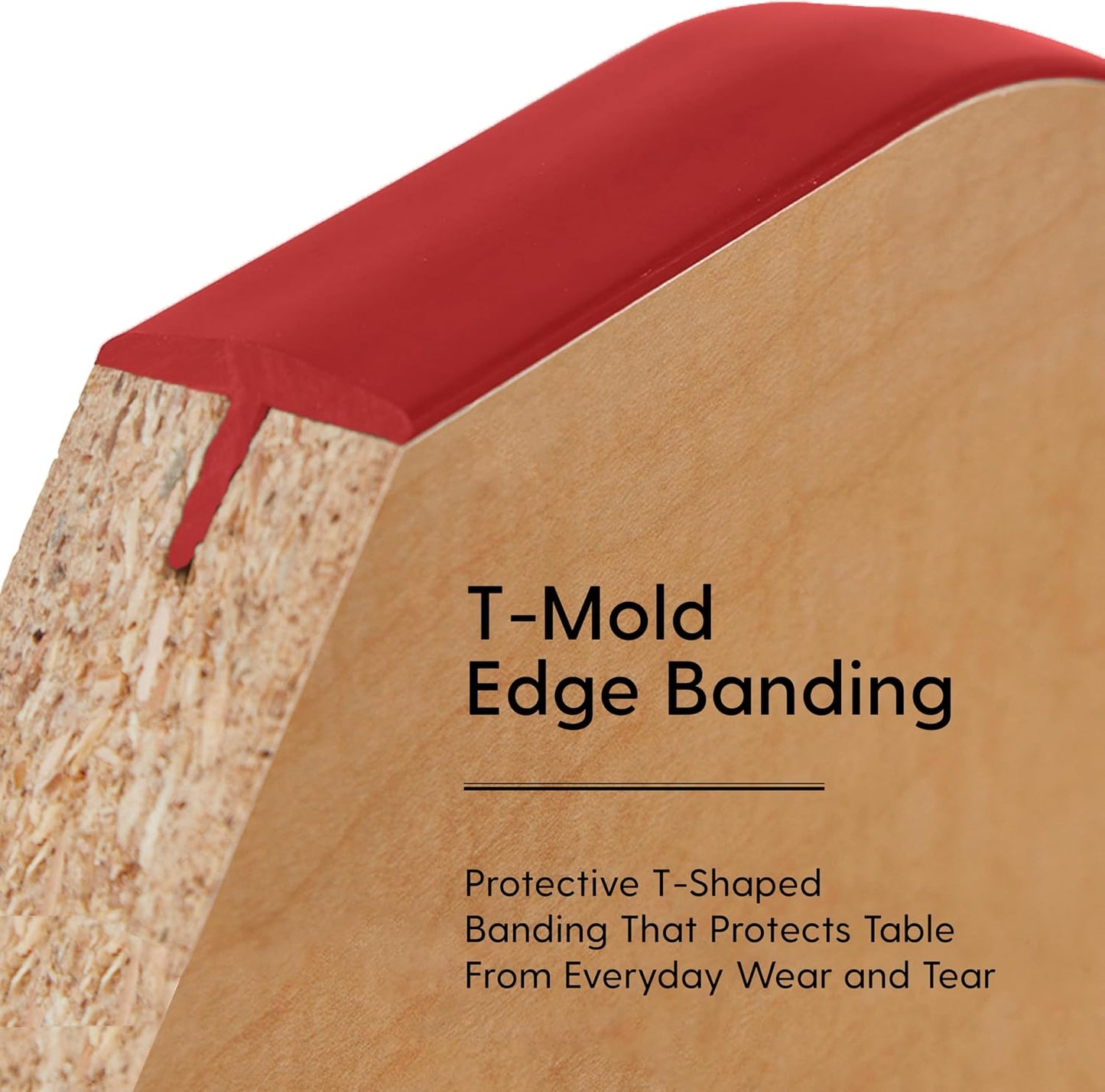 FDP Rectangle Activity School and Kids Classroom Table (24 x 48 inch), Toddler Legs, Adjustable Height 15-24 inches - Gray Top and Red Edge