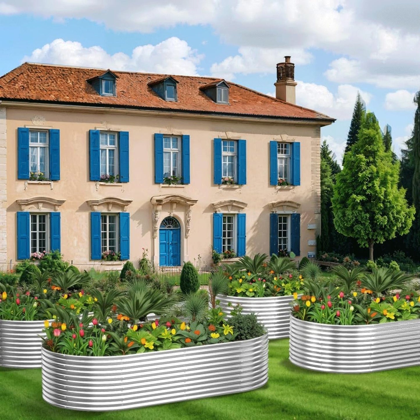 2 Pack 8x2FT Tall Galvanized Raised Garden Bed Outdoor,Metal Garden Bed for Vegetables,Steel Raised Beds for Gardening,Above Ground Garden Box for Flower-DW5