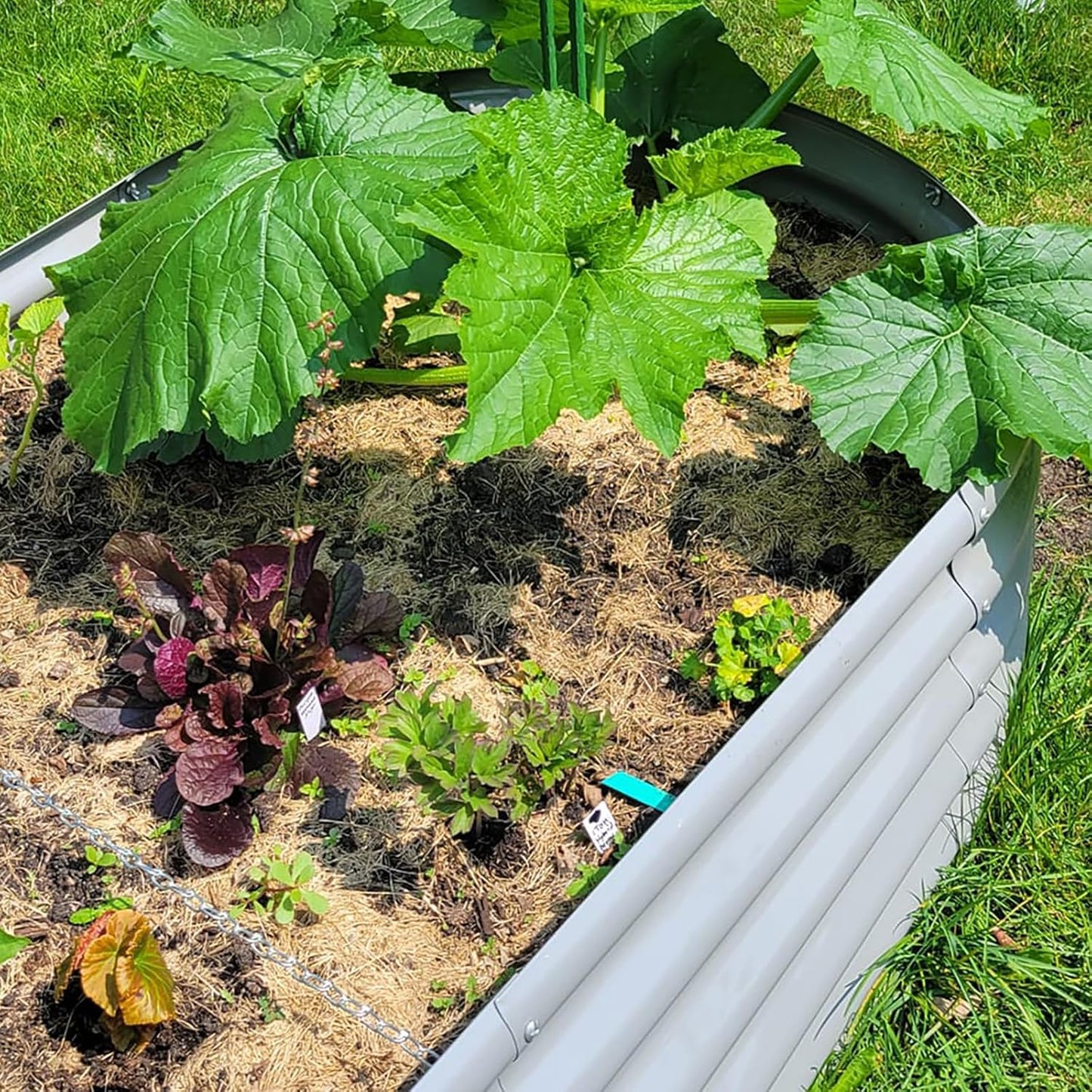 1 Pack 8x3x1.5FT Galvanized Raised Garden Bed Kit Oval Metal Ground Planter Box Outdoor Bottomless Planter Raised Beds for Vegetables Flowers Herbs Fruits, Gray