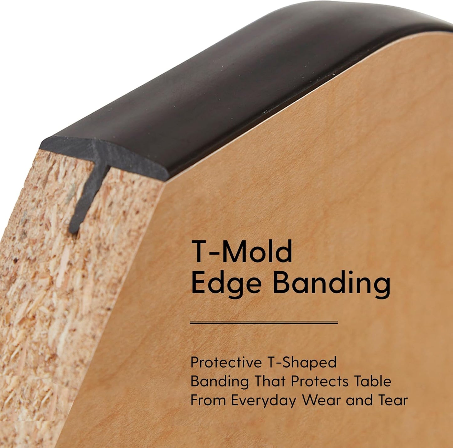 FDP Rectangle Activity School and Classroom Kids Table (30 x 60 inch), Toddler Legs, Adjustable Height 15-24 inches - Maple Top and Black Edge