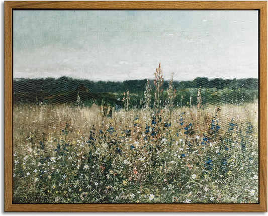 Framed Wall Art, Canvas Wall Art for Living Room Decor,Wall Decor Aesthetic, Country Nature Landscape Painting for Bedroom Bathroom Office Home Decor