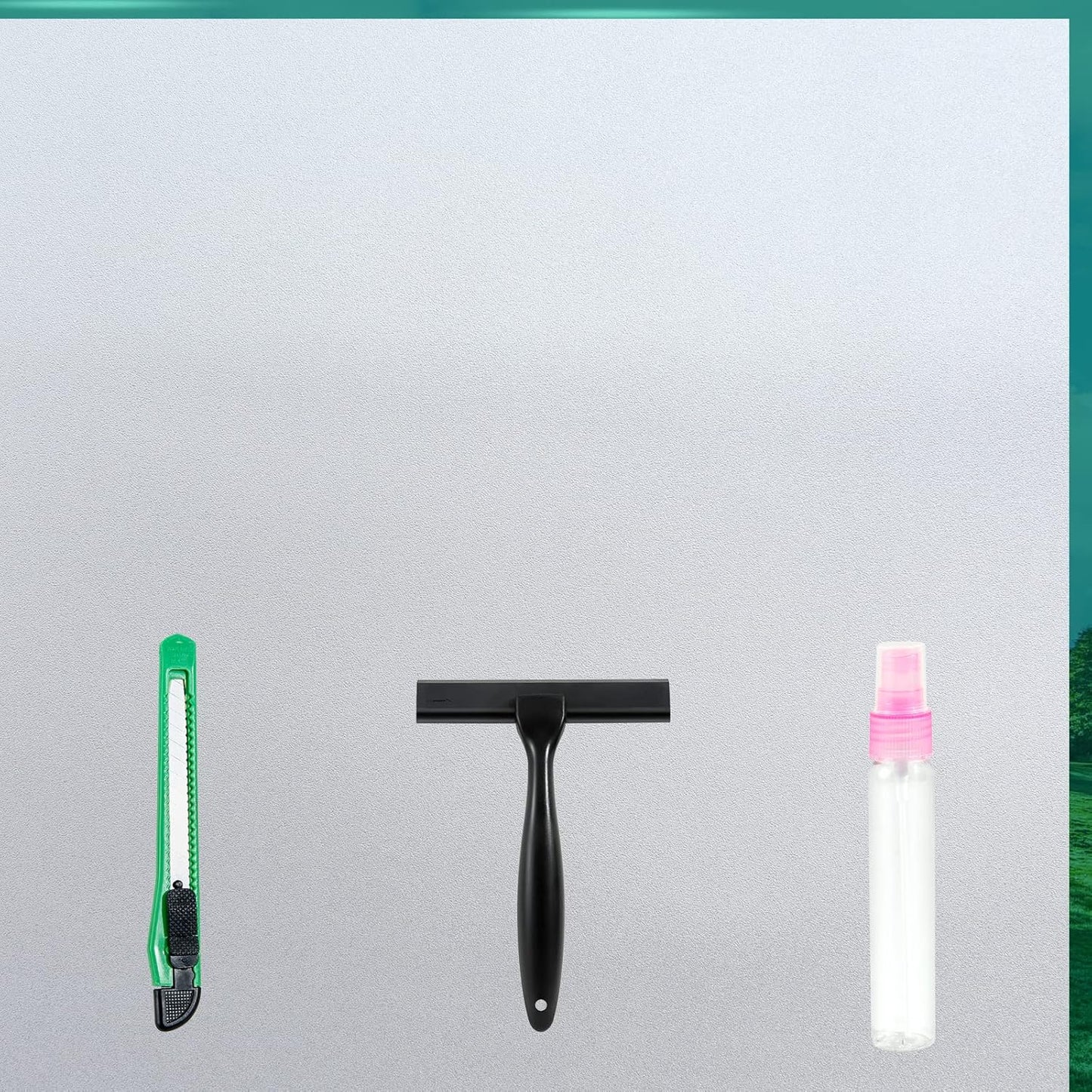 Frosted Glass Window Film with Tools,Reusable Window Privacy Film,Static Clings Window Film Kit for Home Bathroom and Office. (Pure, 23.6Inch×78.7Inch)