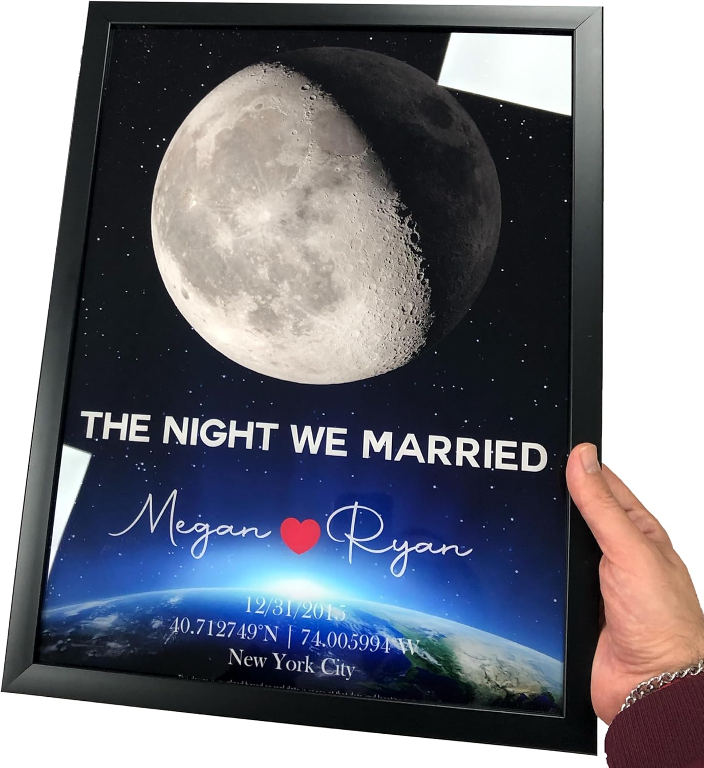 Custom Moon Map for Couples Gifts, Personalized Gifts for Anniversary, Where We Met Map Gift, MoonMap with Your Story, Unique Romantic Gift for Her
