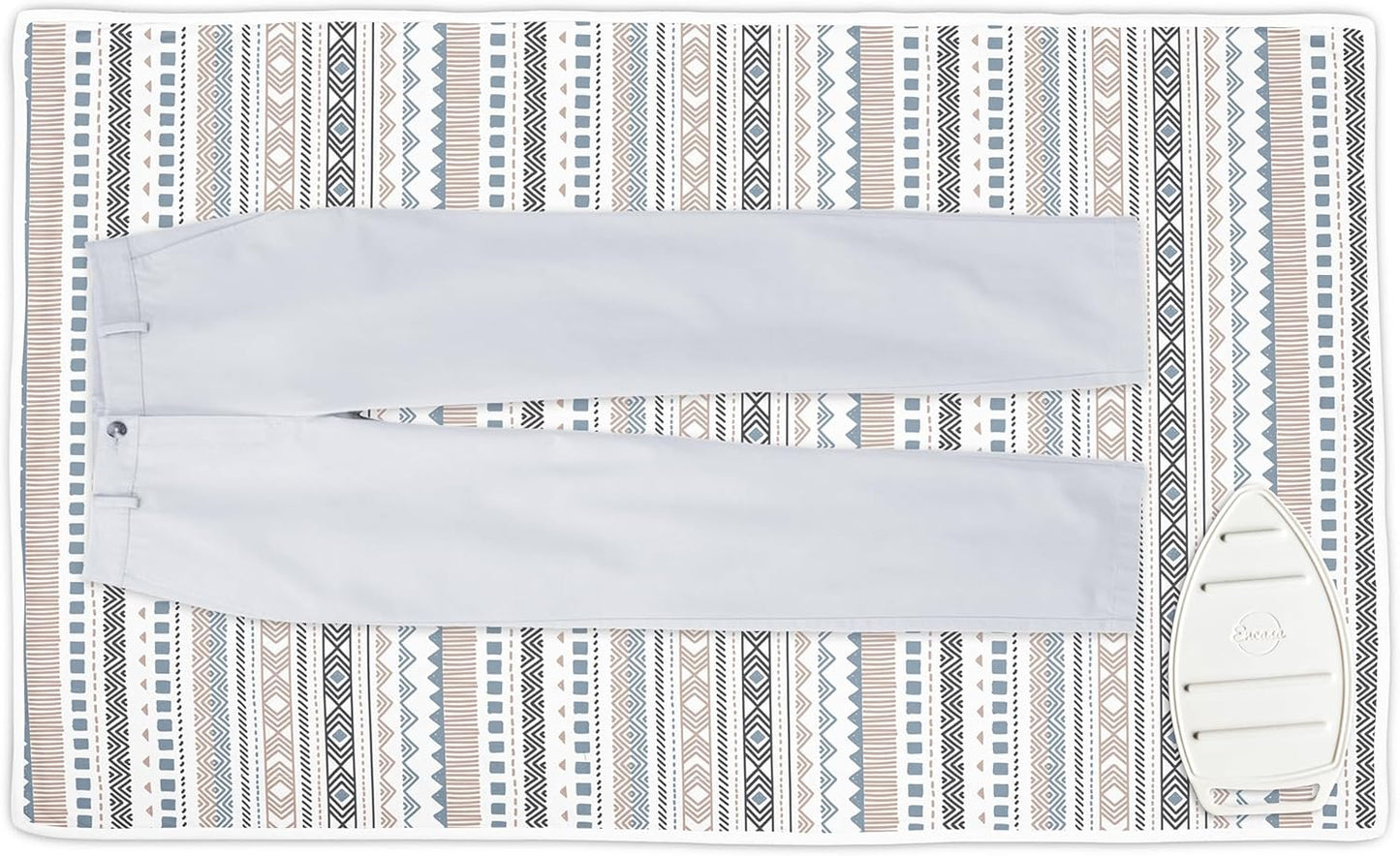 Encasa XO Ironing Mat/Pad (Large 48"x28") with 3mm Padding & Silicone Iron Rest for Steam Pressing on Tabletop or Bed - Heat Resistant, Portable, Quilting & Travel Blanket - Aztec
