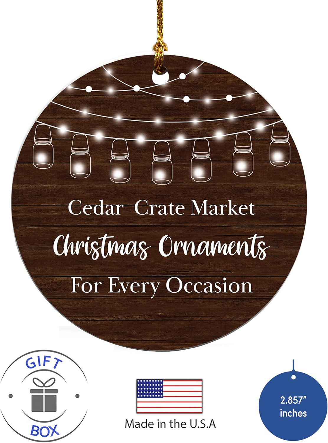 1st Retired Christmas Ceramic Christmas Tree Ornament Collectible Holiday Keepsake 2.875" Round Ornament in Decorative Gift Box with Bow- Perfect Retirement Gifts for Women or Men!