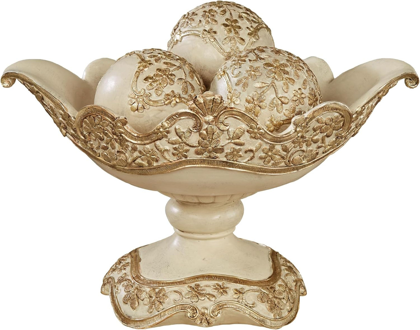 Floressa Decorative Centerpiece Bowl and Orbs Set of Four