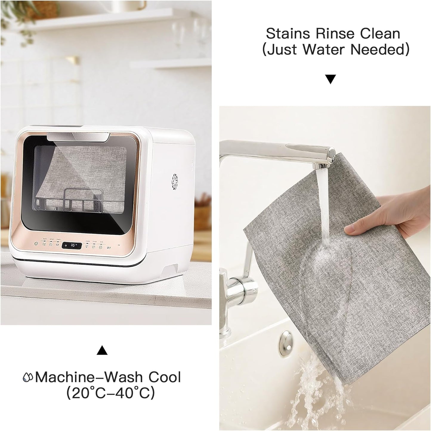 DOLOPL Placemats Set of 12, Reversible Wipeable & Heat Resistant Place Mats, Modern Faux Leather Table Mats for Kitchen, Neutral Waterproof Tablemats for Dining Table Decor, Wedding, Party(Grey)