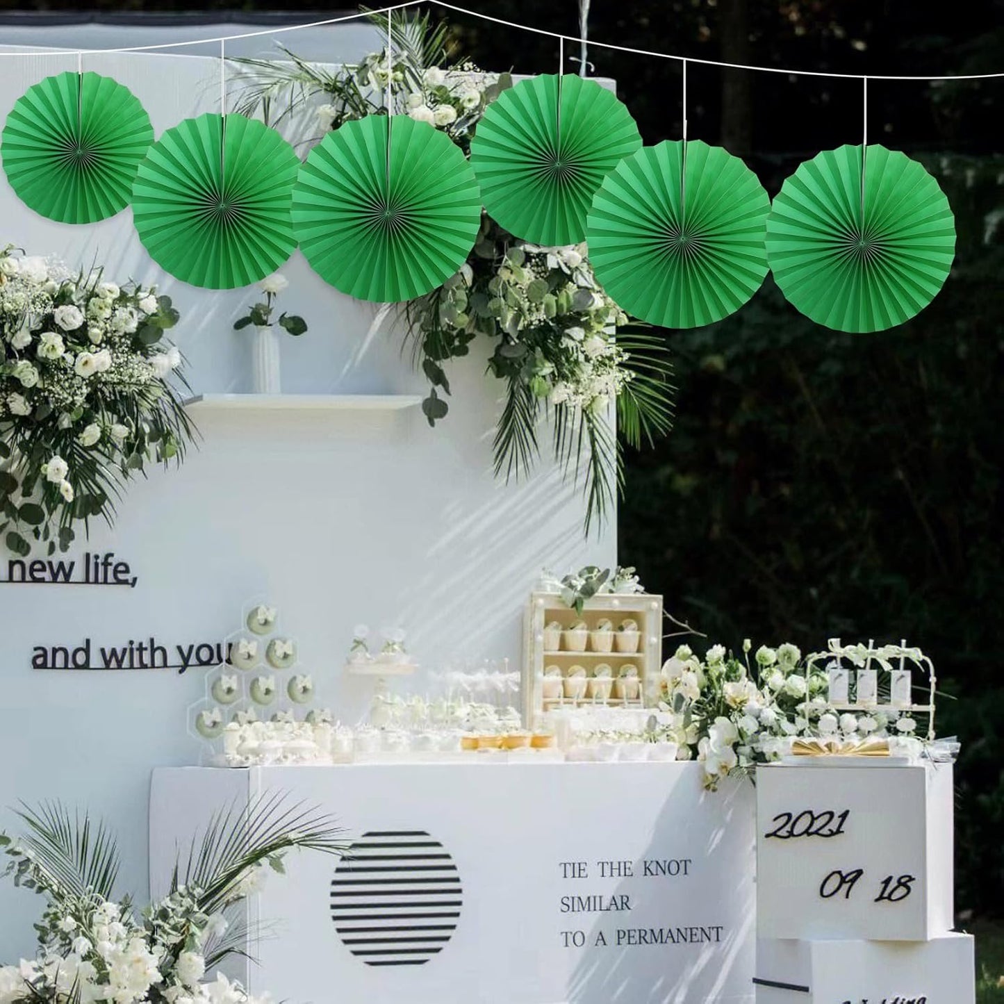 Green Party Decorations,Green Paper Decorations For Party,Tennis Party Decorations Party Paper Fans Bulk 16in,Graduation Decoration Classroom Decor,St Patrick'S Day Decortions 30 Color Diy Set （Green）