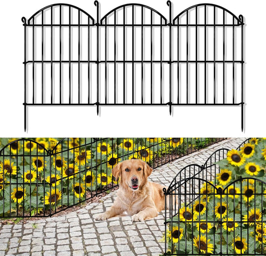32 Panels Garden Fence, 34ft x 23in Animal Barrier Fences for Rabbits Dogs, Rustproof Metal Gardens Border Fencing, Arched Decorative Flower Bed Edging Barriers for Outdoor Yard Patio